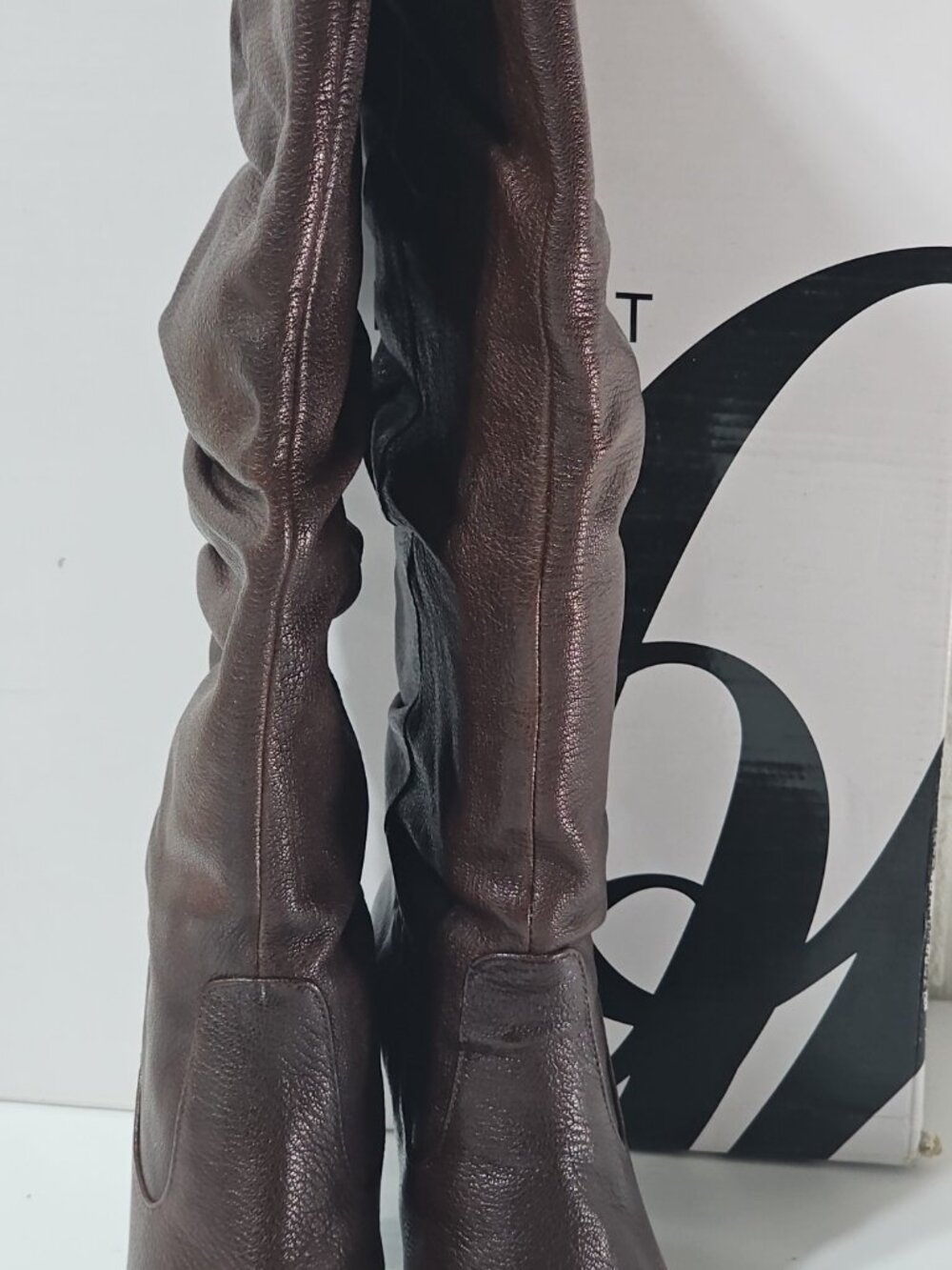 Nine West Scapegoat Dark Brown Women's Leather Heeled Boots Boots 5.5 M - Picture 16 of 16